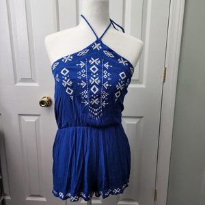 Xhilaration Dazzling Blue Halter Romper, Size M, Brand New